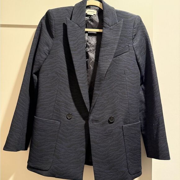 Zadig & Voltaire Tonal Zebra Print Jacket Blazer, 34 - Picture 6 of 11